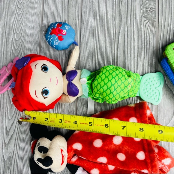 Baby bundle 3 Disney rattles princess and Minnie , 2 hand made cloth baby books - Picture 5 of 6